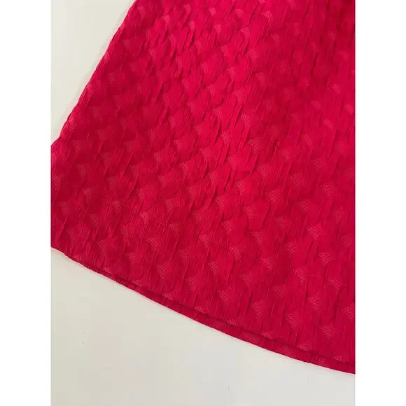 Merlette Smocked Waist Textured Shorts 4 inch Womens Medium Hot Pink Beach Artsy - Picture 13 of 15